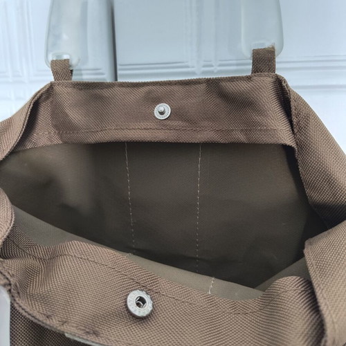 Fabric handbag with plastic handles new, brown