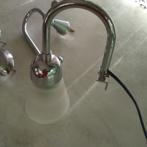 Bathroom accessory set like new with light, paper holder, and double hooks