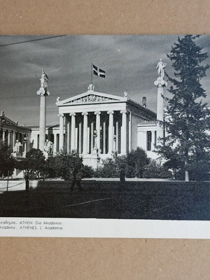 Athens The Academy Black and White Postcard used