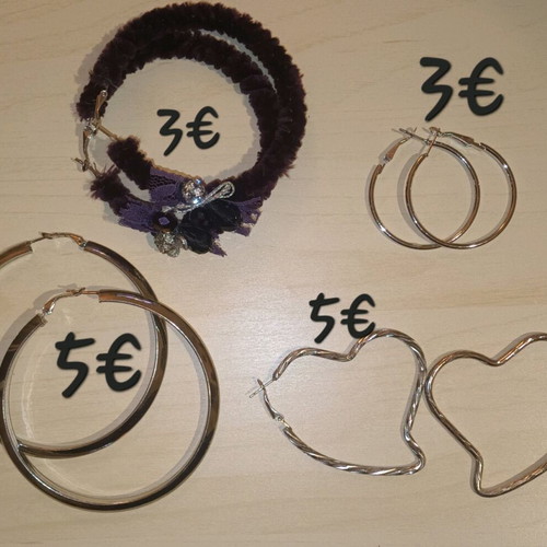 Earrings hoops like new, stainless steel, Alexi Andrioti and Morgan