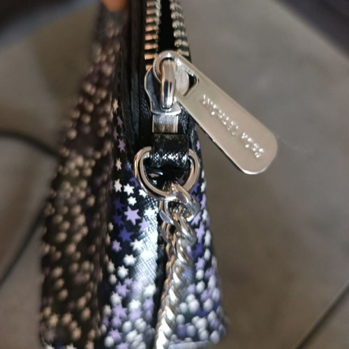 Michael Kors crossbody bag new black with star pattern and silver chains