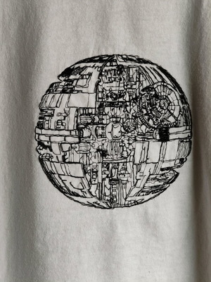 T-shirt Gildan heavy cotton with deathstar embroidery, new, size Large