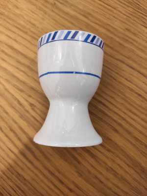 Porcelain egg cups used, set of 6 pieces