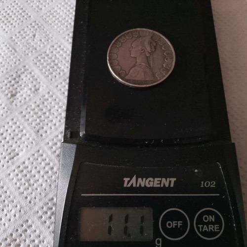 Νόμισμα 500 λιρών Ιταλίας ασημένιο 835, 11,1 γρ., 30 χιλ., συλλεκτικό