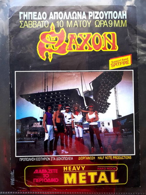 1986 Saxon concert poster Rizoupoli