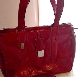 Piquadro  Τέλεια Δερμάτινη κόκκινη τσάντα!
