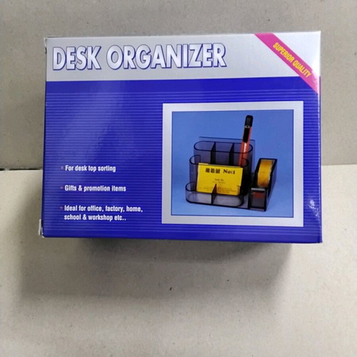 Acrylic Desk Organizer 7 Slots with Tape Holder and Compartments