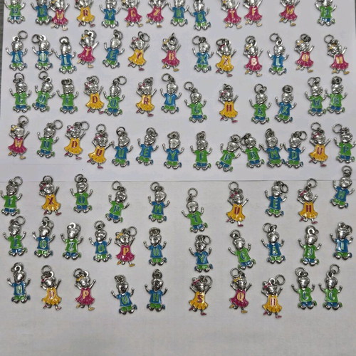 Stainless steel craft materials new, 96 letter charms, 16 wish charms, 12 necklace chains, 3 bracelet chains