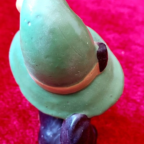 Vintage decorative candle black cat with green witch hat like new