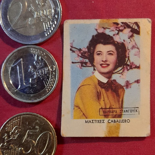 Vintage Barbara Stanwyck Caballero chewing gum collectible card