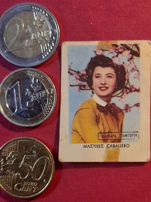 Vintage Barbara Stanwyck Caballero chewing gum collectible card