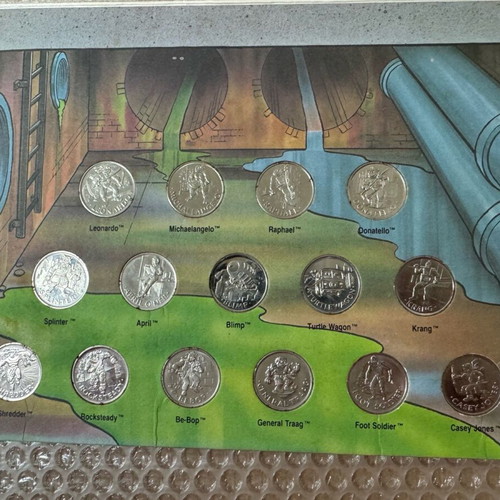 TMNT Teenage Mutant Hero Turtles Official Medal Collection Mirage Studios 1990 like new