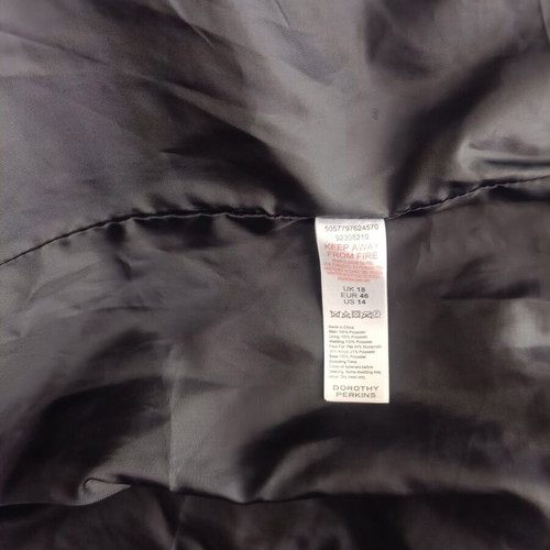 Dorothy Perkins women's jacket used black 4XL with small stain