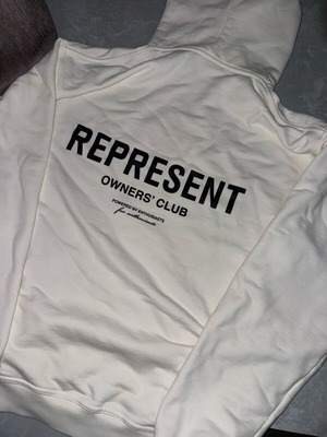 Represent Owners' Club Hoodie white like new, size S