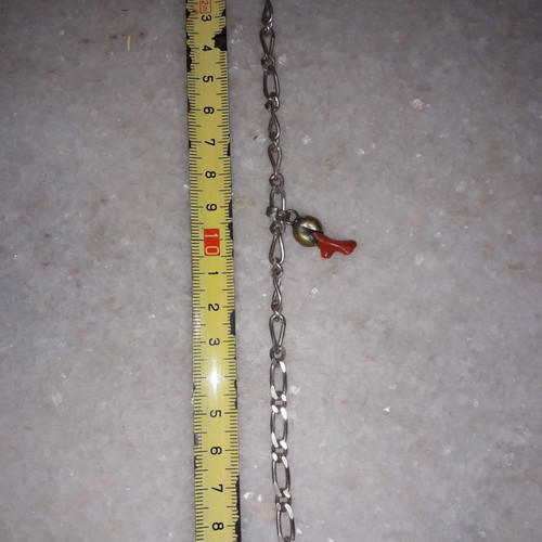 Silver bracelet used with coral vintage chain