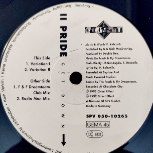 II Pride Get Down 12'' Vinyl Maxi Single used, R&B Soul