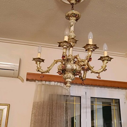 Vintage porcelain ceiling light 6-arm like new