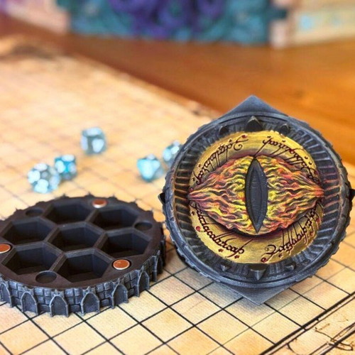 Eye of Sauron Dice Vault, 3D printed hand-painted