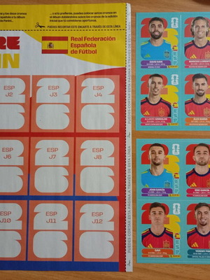 Panini World Cup 2026 Spain 12 update stickers with placement sheet