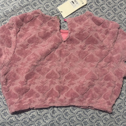 SugarFree velvet crop top, pink, size S