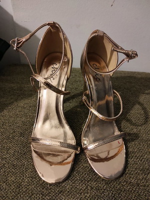 Gold sandals new, size 38