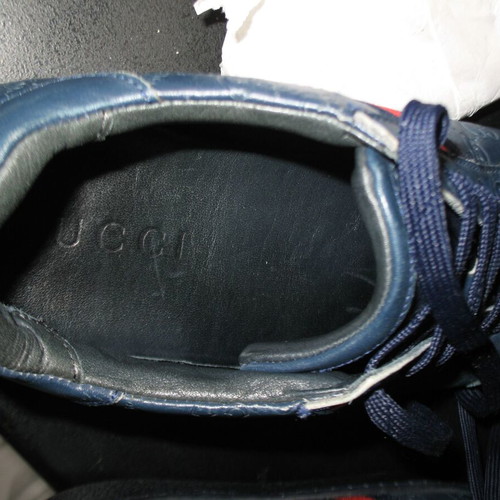 Gucci leather sneakers used, size 42.5, blue