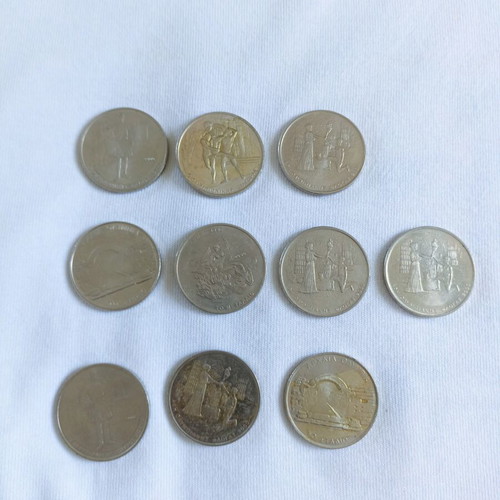 Olympic Coins Athens 2004 500 Drachmas Set of 10 used