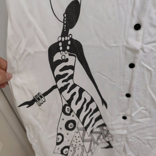 Zara dress set like new, black cotton and white with female figure