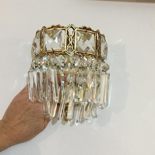Wall lights used, set of 4 with Murano crystals