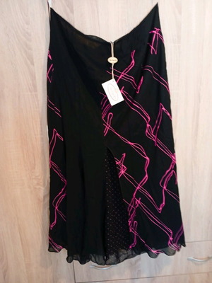 Pepi Zografou maxi skirt, XXL-XXXL, black and pink