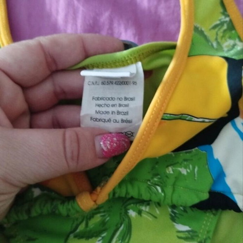 Tropical Bikini Swimwear with Toucan Print, New, Size M
