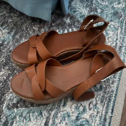 Zara leather platforms like new, brown