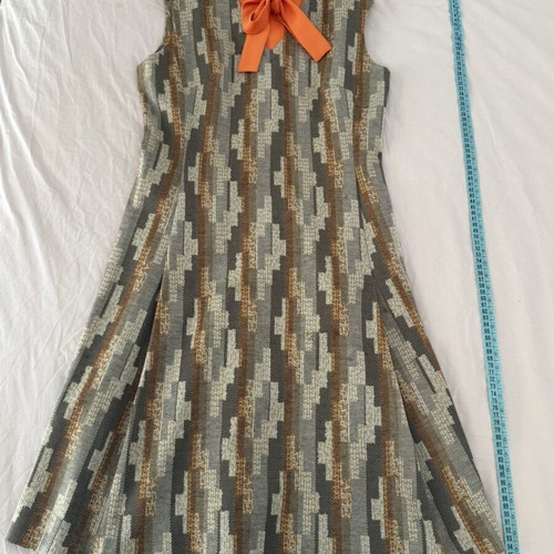 Vintage retro sleeveless dress with orange bow used