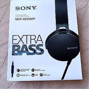Ακουστικά ενσύρματα Sony MDR-XB550AP μαύρα, καινούργια στο κουτί τους