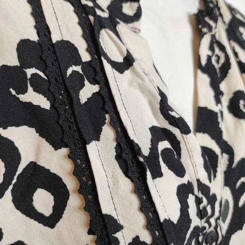 Zara dress with black and beige ethnic pattern, size XL, like new