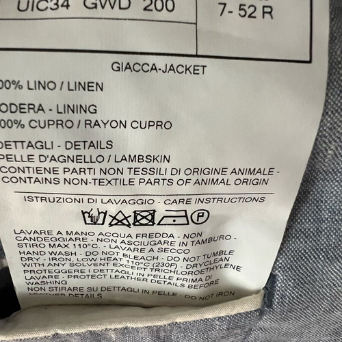 Ermenegildo Zegna linen blazer like new, light blue, size IT52