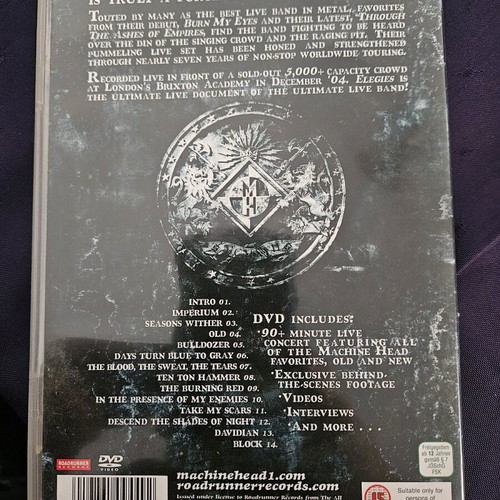 Machine Head Elegies DVD like new, metal