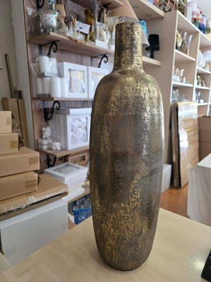 Metal floor vase gold antique 19x19x60.5 cm new