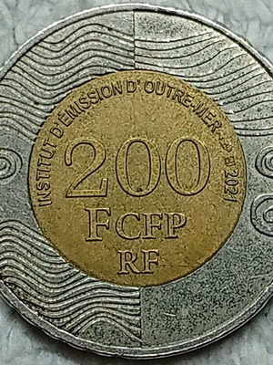 French Pacific Territories Coin 2021 200 Francs used