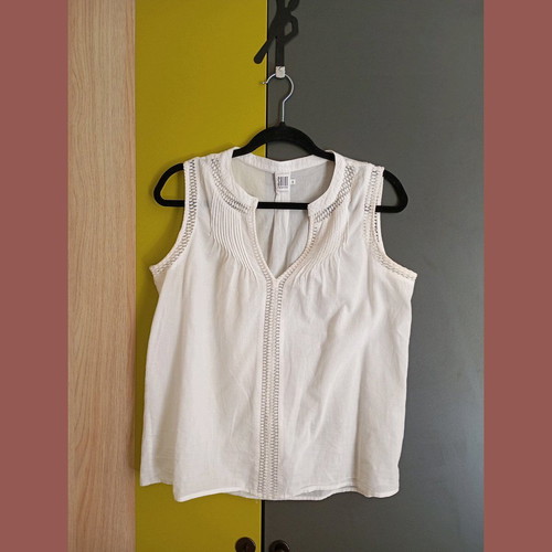 Saint Tropez women's blouse used, cotton, size M/L, white
