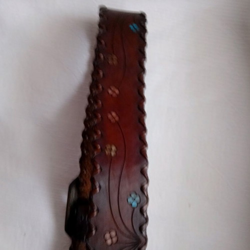 Riccardo Forconi leather belt like new, size 85 with painted flowers