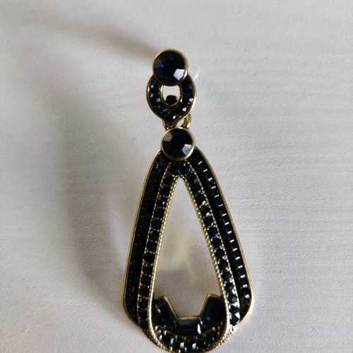 Vintage Blue Earrings with Crystals like new