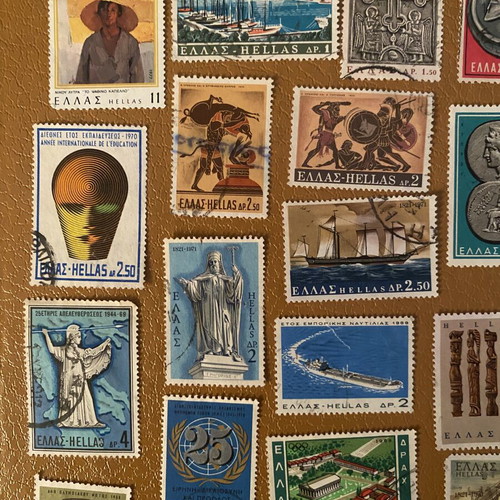 Greek commemorative stamps used, set of 24