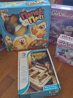 Children's toy set with LEGO and board games