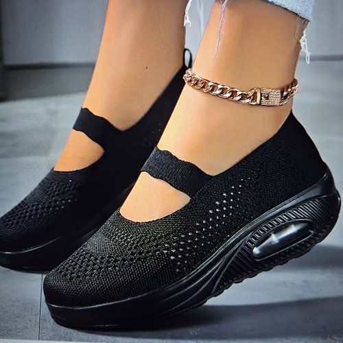 Slip-on breathable black women's shoes new, size 38
