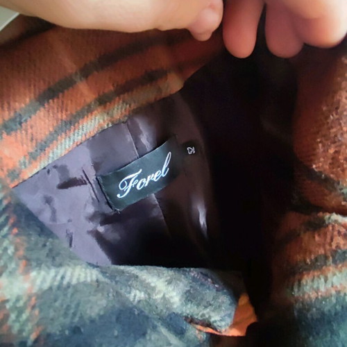 Forel checked jacket with integrated scarf like new, multicolor