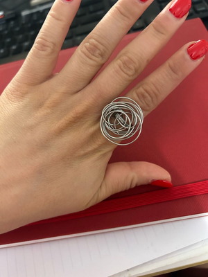 Handmade ring silver made of stainless steel and aluminum new