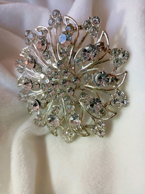 Pin with strass new, silver