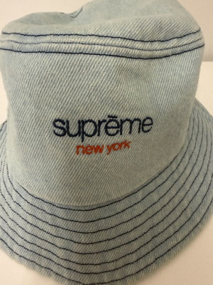 Supreme Denim Bucket Hat Light Blue M/L like new