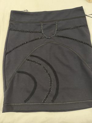 Women's black skirt with embroidery size M new